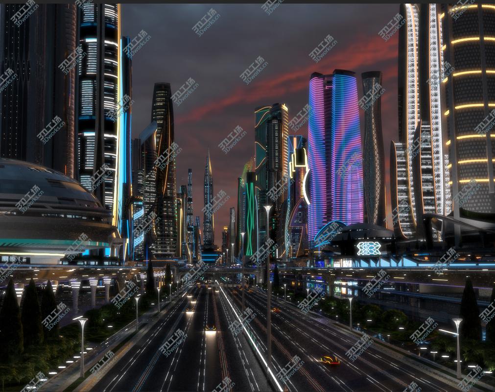 images/goods_img/20210113/3D Future City. Night. Main Street/1.jpg